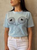 T-shirt Raquete - Azul Pálido