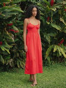 Vestido Marie Tricoline - Vermelho