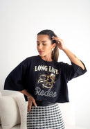 Cropped tee Rodeo - Preto