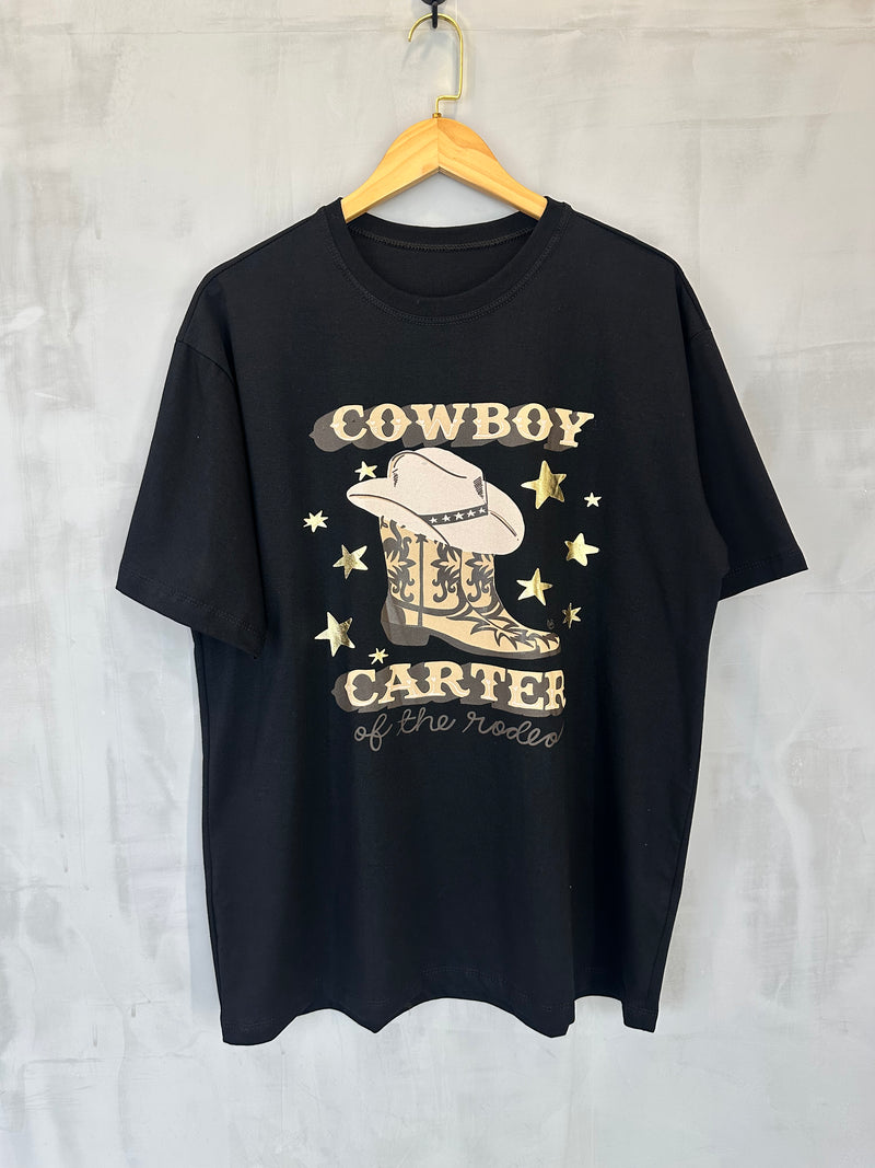 Maxi T-shirt Cowboy Carter- Preto