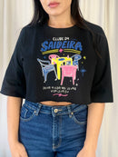 Cropped tee Saideira - Preto