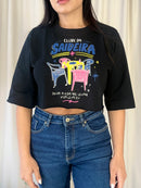 Cropped tee Saideira - Preto