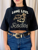 Cropped tee Rodeo - Preto