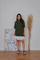 Maxi Tee gola alta - Oliva