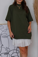 Maxi Tee gola alta - Oliva