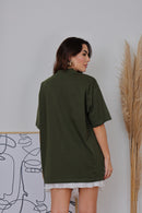 Maxi Tee gola alta - Oliva