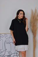 Maxi Tee gola alta - Preto