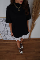 Maxi Tee gola alta - Preto