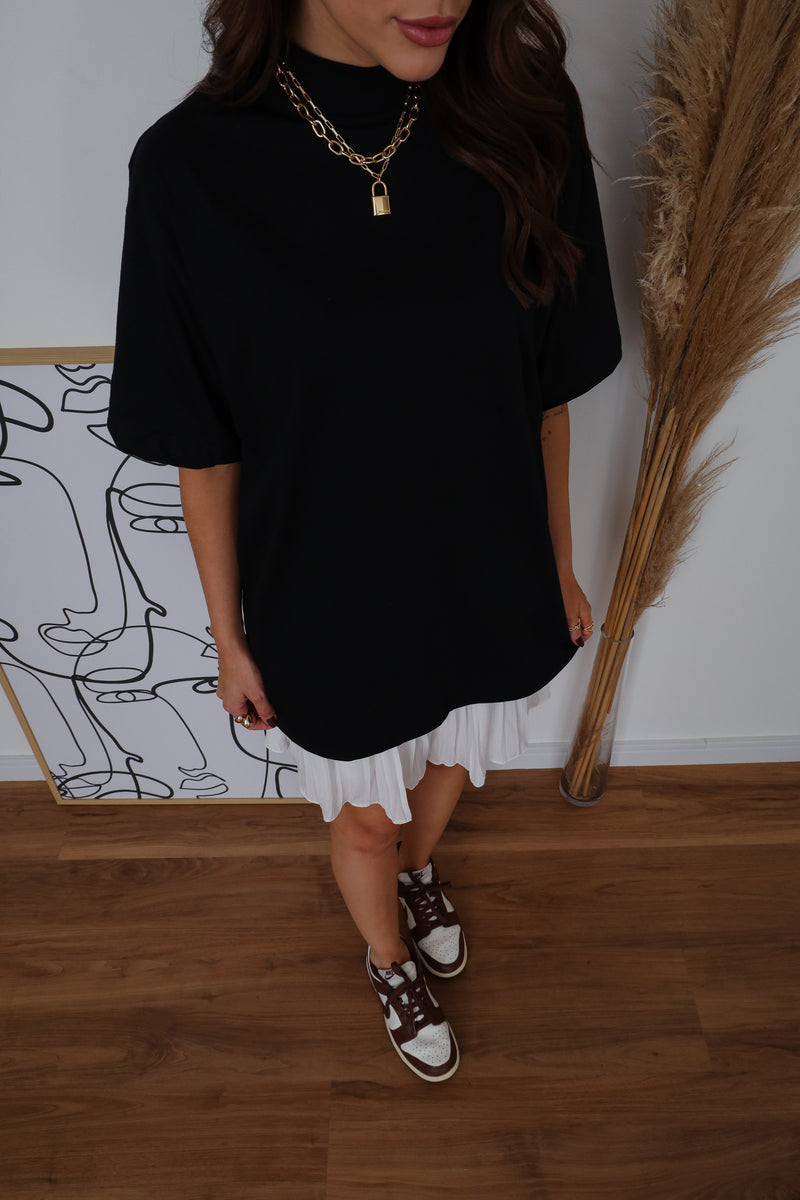 Maxi Tee gola alta - Preto
