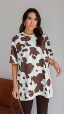 Maxi T-shirt Cow Print