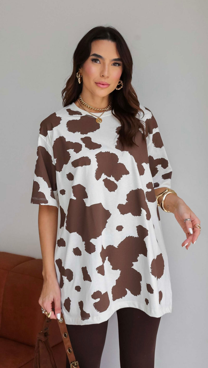 Maxi T-shirt Cow Print