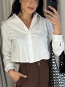 Camisa Cropped Alessia - Branco