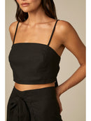 Top Nola Linho - Preto