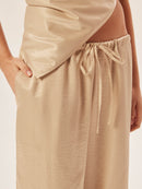 Calça Slip Satin- Champagne