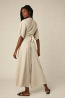 Calça Transpasse Linho - Natural