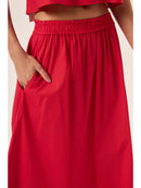 Saia Ava Tricoline - Vermelha
