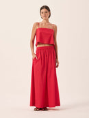 Saia Ava Tricoline - Vermelha