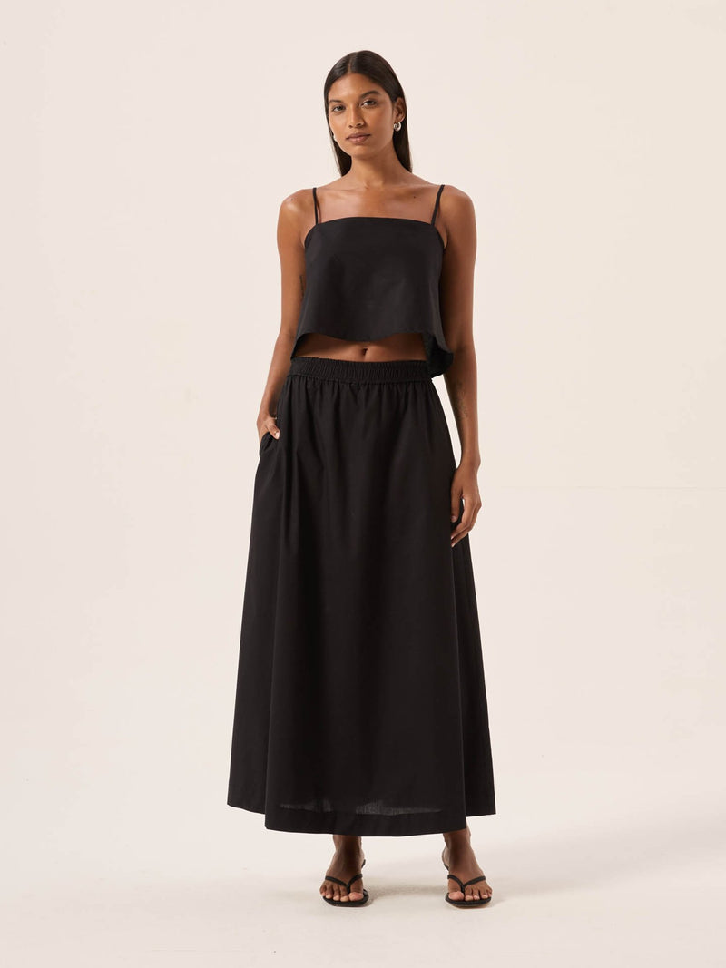 Saia Ava Tricoline - Preto