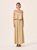 Saia Ava Tricoline - Cáqui