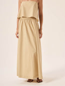 Saia Ava Tricoline - Cáqui