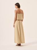 Saia Ava Tricoline - Cáqui