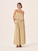 Saia Ava Tricoline - Cáqui