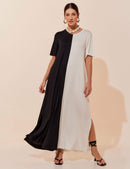 Vestido Pruella - Preto / Off White