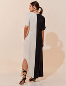 Vestido Pruella - Preto / Off White