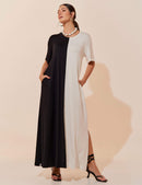 Vestido Pruella - Preto / Off White