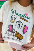 Cropped tee Brazilian - Off White