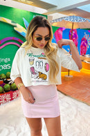 Cropped tee Brazilian - Off White