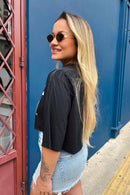 Cropped tee Gelada - Preto