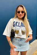 Cropped tee Gelada - Off White