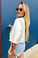 Cropped tee Gelada - Off White