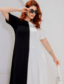Vestido Pruella - Preto / Off White